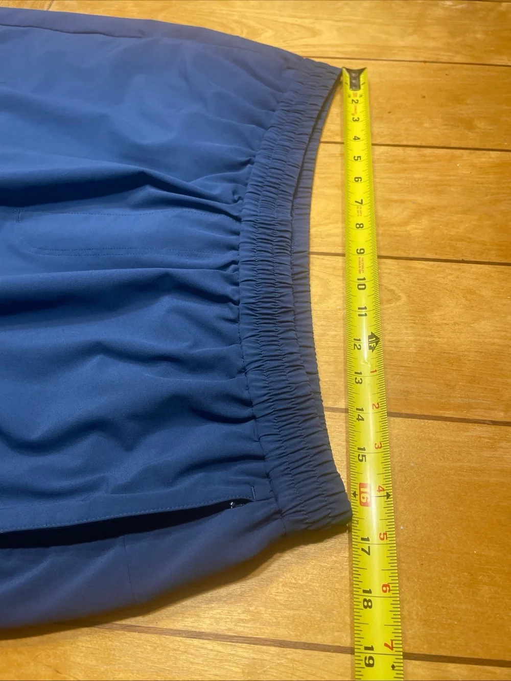 Mizzen+Main Helmsman Elastic Waist Athletic Shorts Blue Size XL Slim 5” Inseam